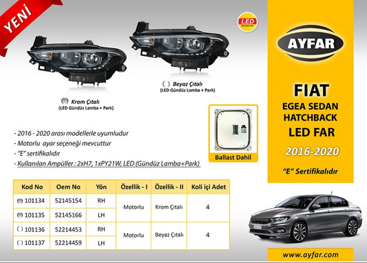 FİAT EGEA MOTORLU LED'Lİ 2016-2020 SAĞ FAR