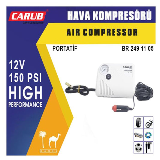 Carub Hava Kompresörü Yassı Tip 12V 150psi