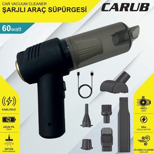 CARUB OTO ARAÇ KABLOSUZ SARJLI SÜPÜRGE